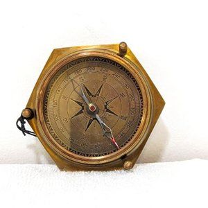 Compass & Calendar Antiqued Brass